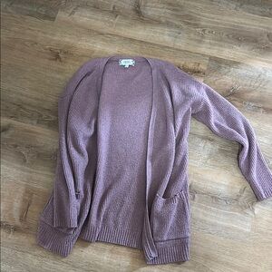 Pink Rose Mauve Open-Front Cardigan